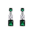 Fashion diamondencrusted zircon emerald copper earrings jewelrypicture13
